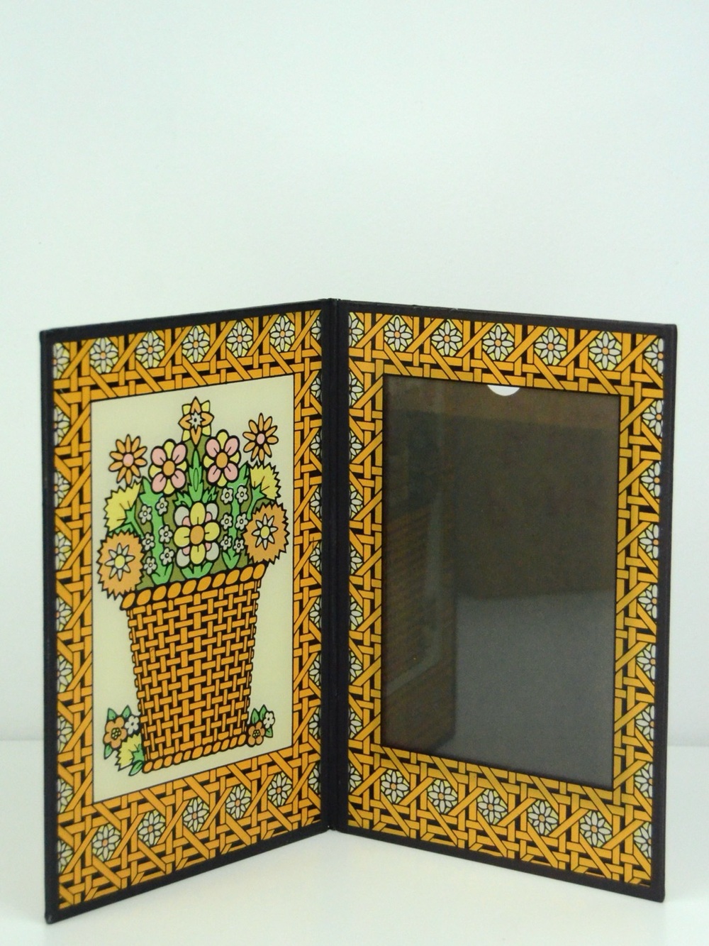 Seriglass Vintage Fold Out Glass Standing Picture Frame
